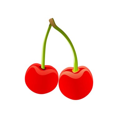 Canlı kırmızı kiraz izole vektörü