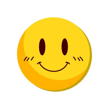 Beyaz arkaplanda vektör mutlu emoji