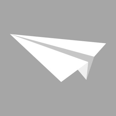 Beyaz arka plan üzerinde vektör kağıt uçak