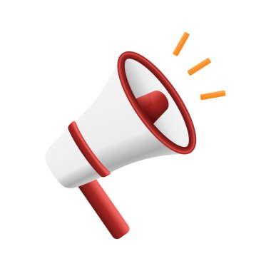 Gürültü simgesi 3D resimli vektör megafonu