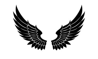 Vektör düz dizayn melek kanatları silueti