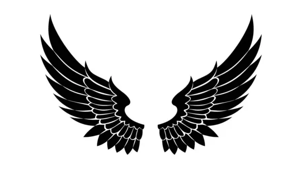 Vektör düz dizayn melek kanatları silueti