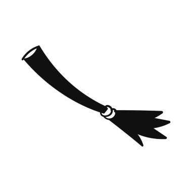 Vektör karikatür cadı süpürgesi. Cadılar Bayramı sembolü