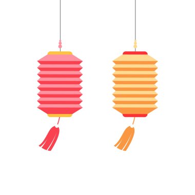 vektör Çin festivali fenerleri Asyalı kağıt lambaları