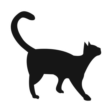 vektör izole edilmiş siluet kedi duruyor