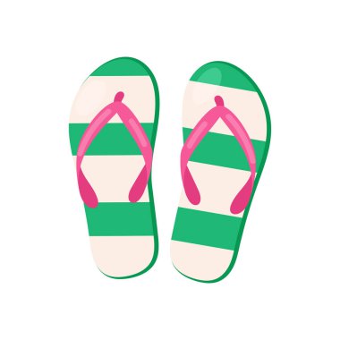 Vektör parmak arası terlikler çizgi film stili vektör illüstrasyonunda izole edilmiş