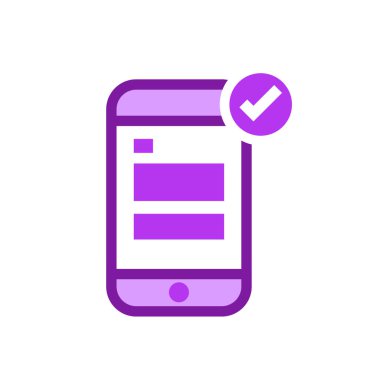 Düz biçimli akıllı telefon ile vektör telefon bildirim simgesi