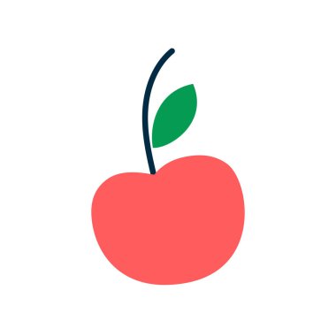 Beyaz arkaplan vektör illüstrasyonunda izole edilmiş vektör elma