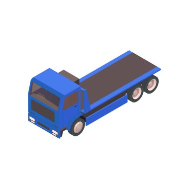 Beyaz arkaplanda taşıyıcı nakliye araçları