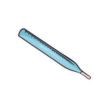 Vektör civa termometre simgesi basit illüstrasyon