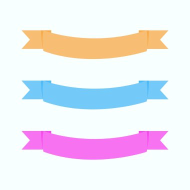 Kurdele banner etiketi koleksiyon tasarım vektör illüstrasyonunun vektör kümesi