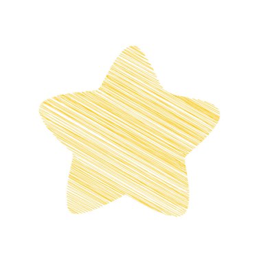 Beyaz arkaplanda vektör kabataslak biçim yıldızı