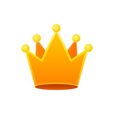 Beyaz arka planda zarif ve güzel altın taç