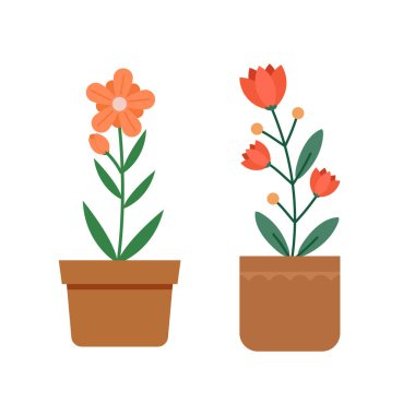 Vektör düz dizayn bahar çiçeği koleksiyonu