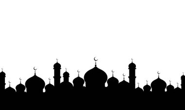 Cami tasarımı silueti camii için mükemmel bir vektör illüstrasyon grafiği