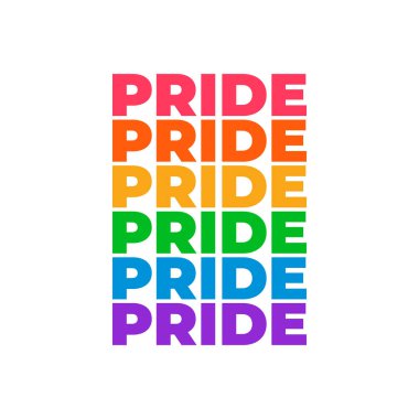 Vektör lgbt gurur tipografi gurur ayı Haziran renkli metin harflerinde