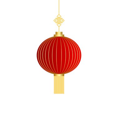 Şenlikli kırmızı Çin feneri gerçekçi bileşimi.