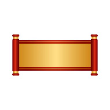 Beyaz arkaplanda vektör retro Çin tarzı boş parşömen