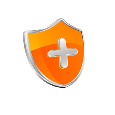 Çapraz işaretli tıbbi kalkan koruma sembolü