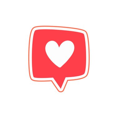 Konuşma baloncukları vektör vektör çizimi içindeki vektör kalp şekli sosyal medya bildirim simgesi