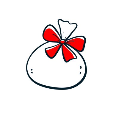 Sevimli Noel Baba çantasının izi ve rengi. çocuklar için çalışma listesi