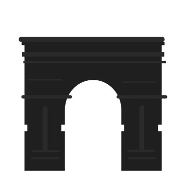 Ark de Triomphe 'nin siyah silüet düz tasarımı