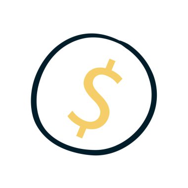 Vektör sembolü dolar işareti karalama yazı tipi el çizimi