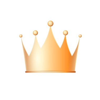 Beyaz arkaplan vektörü üzerinde vektör altın taç