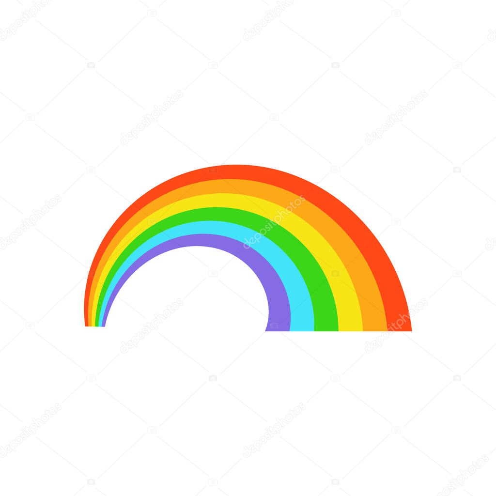 Vector colorful rainbow isolated on white background rainbow vector icon