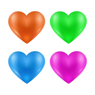 Beyaz arkaplanda izole edilmiş vektör renkli kalp vektör simgesi