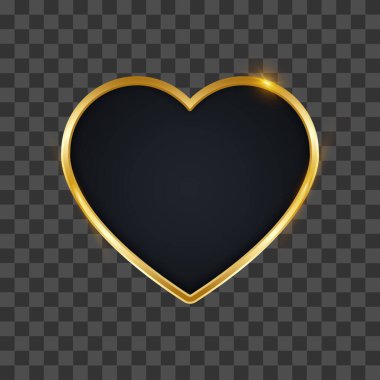 Beyaz arka plan üzerinde vektör illüstrasyon izole kalp şekli çerçeve altın vektör