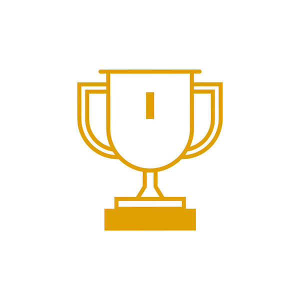 Vector trophy cup icon on white background