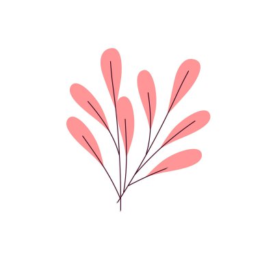 Beyaz arkaplanda vektör el çizimi bahar yaprağı