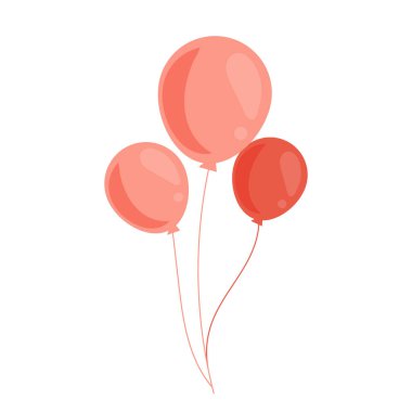 Beyaz arkaplan parti nesnesinde izole edilmiş vektör vektör renkli balonlar