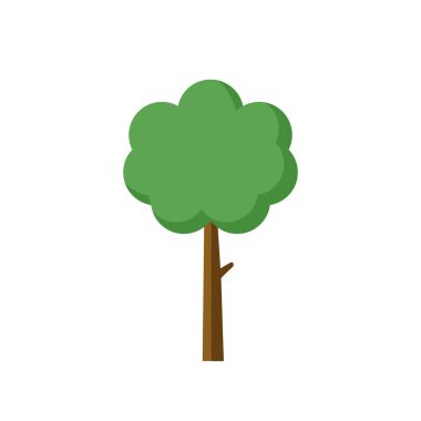 Vektör çizgi film ağaç simgesi vektör illüstrasyonu