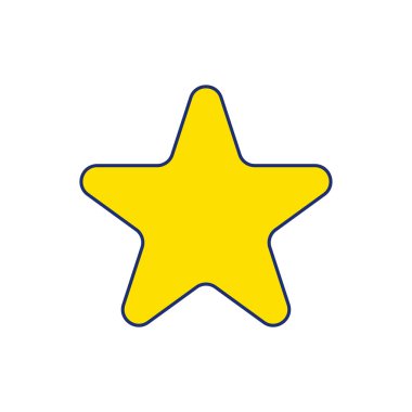 Vektör çizgi film yıldızı ikon vektör çizimi