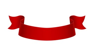 Beyaz arkaplanda izole edilmiş vektör kırmızı kurdeleleri