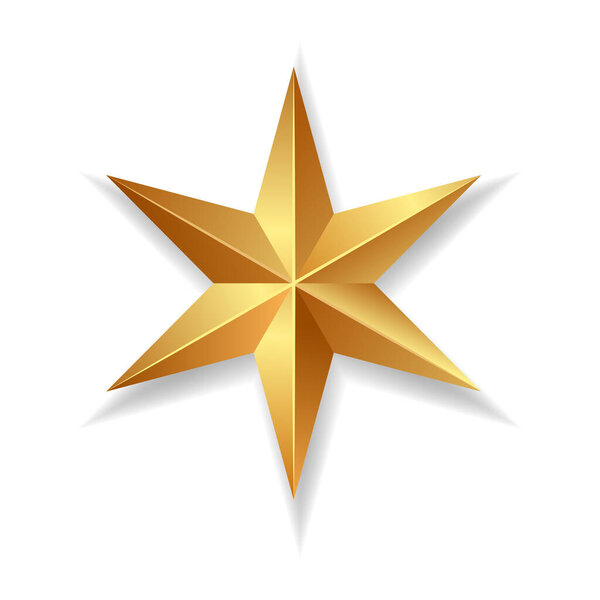 Vector 3d metal star isolated.