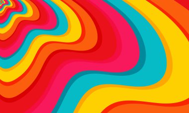 Vector hand drawn psychedelic groovy background design. clipart