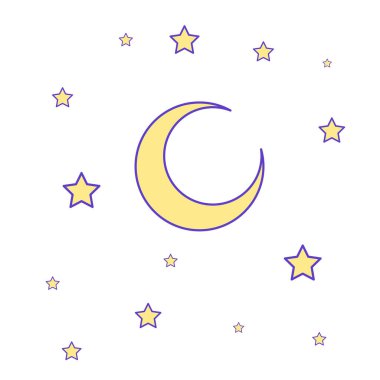 Yıldız simgesi olan vektör ay