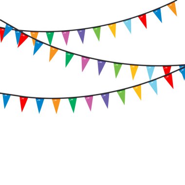 Vektör gerçekçi tatil çelenkleri arka planda