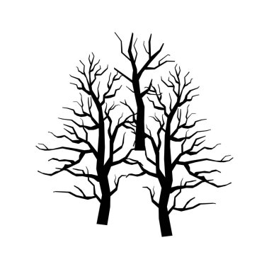 Vector set of dead wild tree siluet