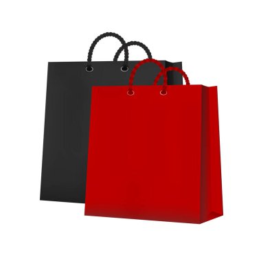 Moda ve giysi vektörü illüstrasyonu için vektör alışveriş torbaları