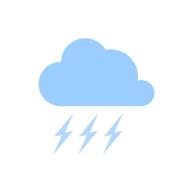 Vektör yıldırım elementi, beyaz zemin üzerinde şirin hava klima vektörü