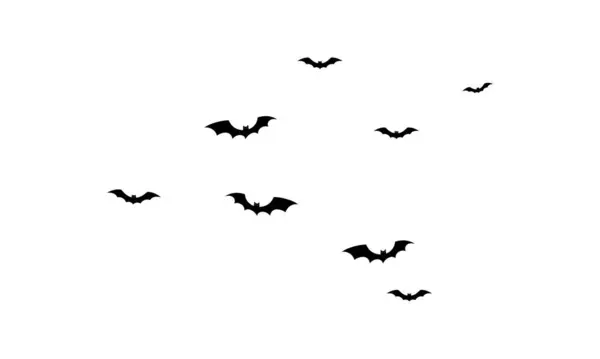 stock vector Vector halloween flying bats. spooky bats flock, creepy horror vampire winged animal vector background