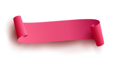 Beyaz arkaplanda 3d vektör kurdele biçimi tasarımı