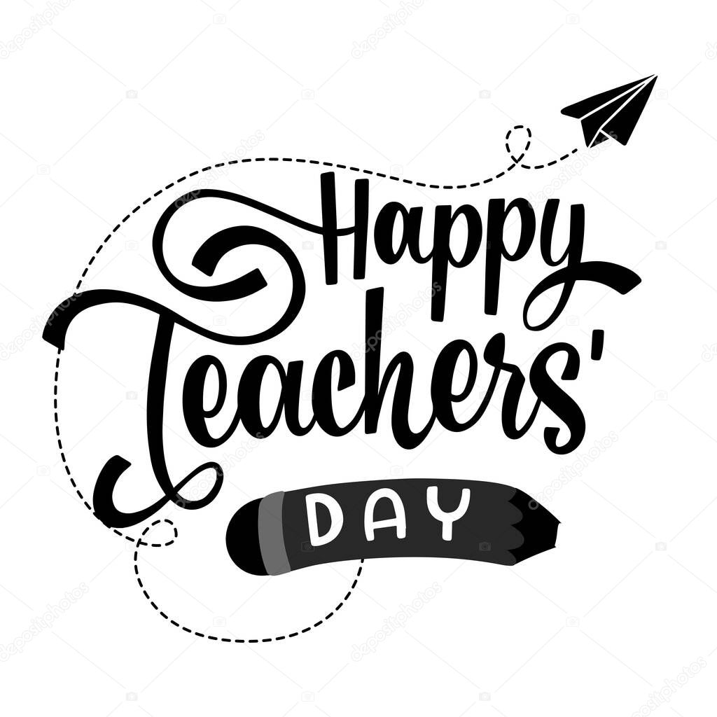 Vector happy teachers day lettering theme