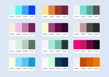 Pantone renk paleti örnekleri rgb altıgeninde