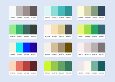 Pantone renk paleti örnekleri rgb altıgeninde