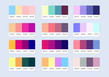 Pantone renk paleti örnekleri rgb altıgeninde